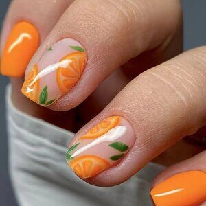 Orange Nail Art Design